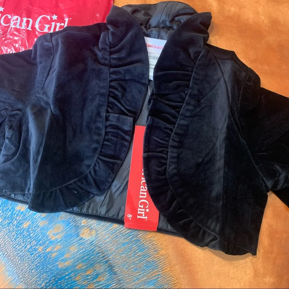 NWT American Girl Velvet ruffle shrug Jacket Size 6